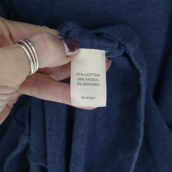 Pure Jill Stretch Hooded Cardigan Women 1X Blue Timeless Lagenlook Lagom Layered - Picture 4 of 16